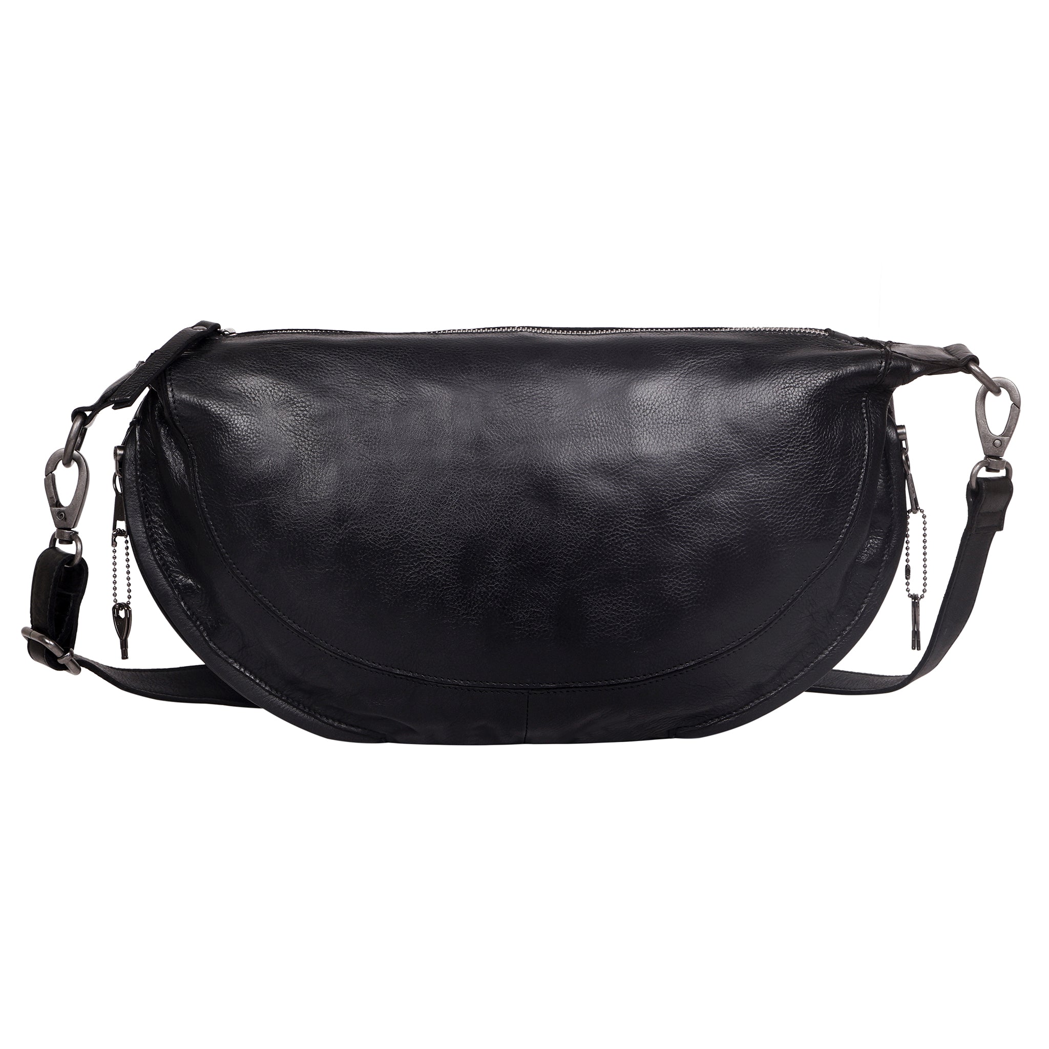 Black full-grain leather Bonnie concealed carry crossbody bag by Confident Conceal