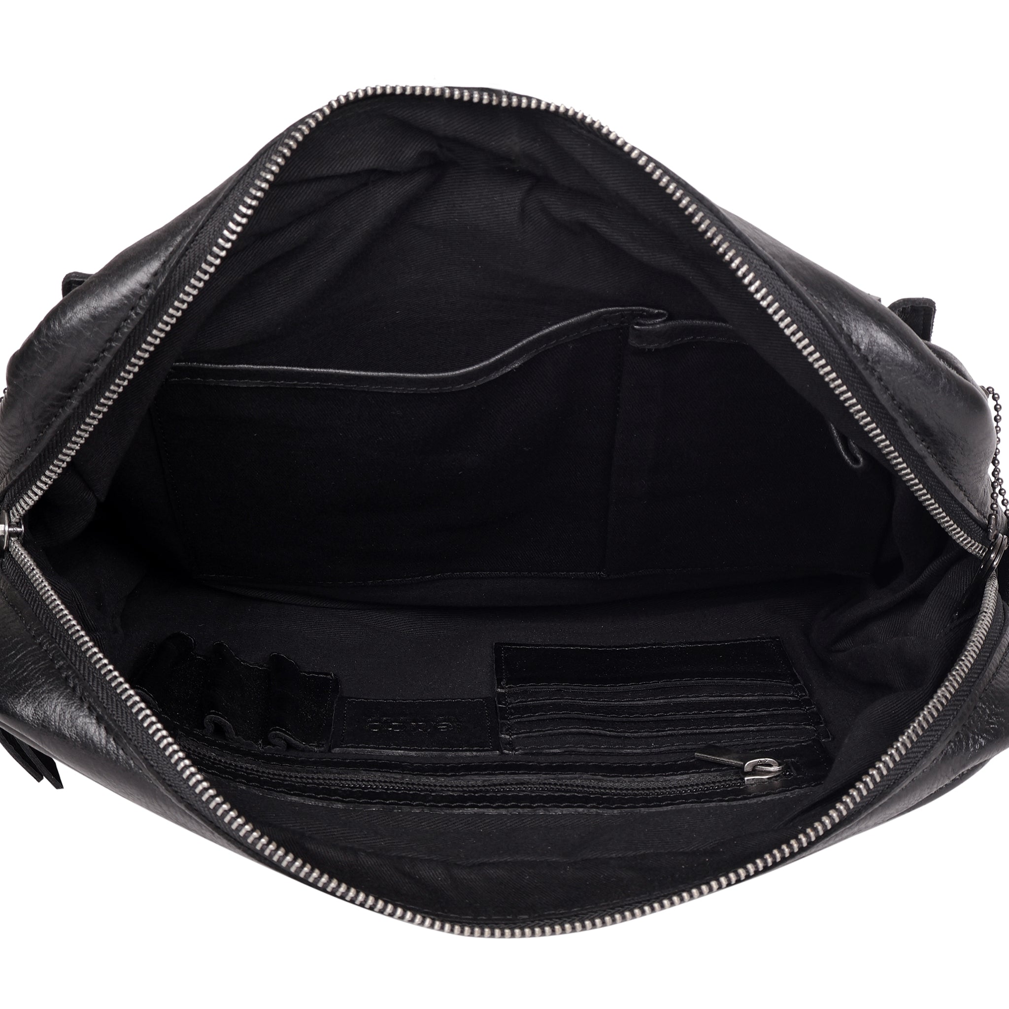 Interior view of full-grain leather Jessie concealed carry tote bag by Confident Conceal
