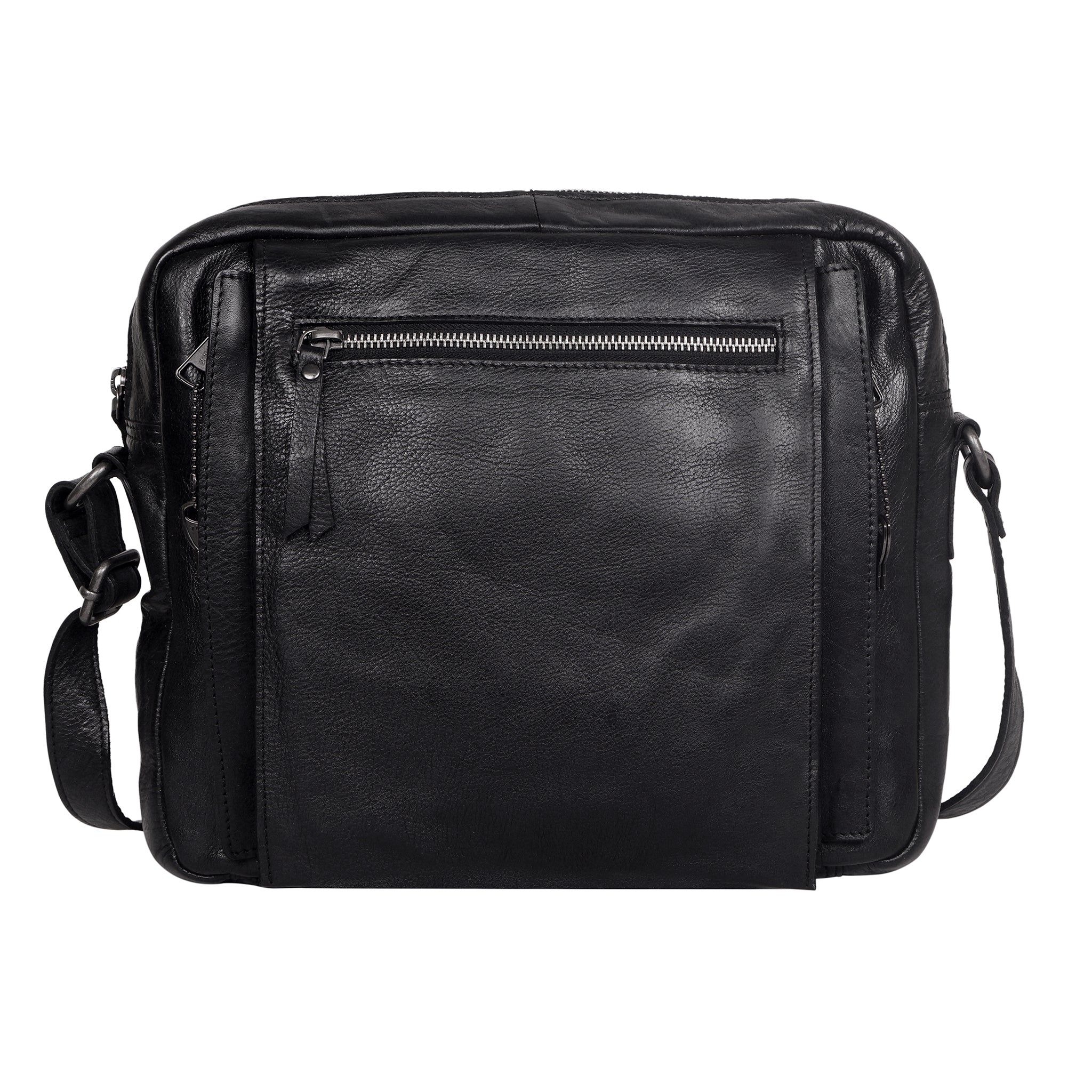 Black full-grain leather Jessie concealed carry tote bag by Confident Conceal